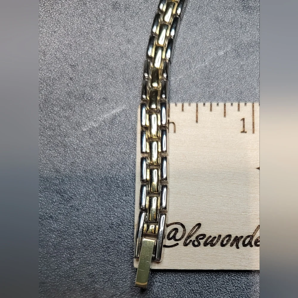 Y2K Two-tone Contoured Oval Face Bracelet Watch